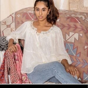 ANTHROPOLOGIE X RAGA colab Swing Blouse spring top boho chic